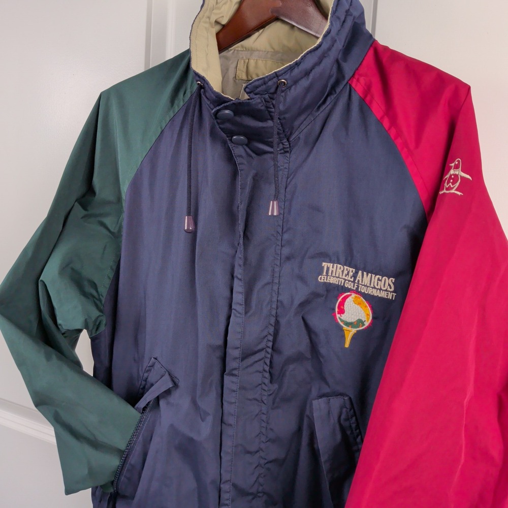 Vintage Munsingwear Three Amigos Golf Tournament Colorblock Jacket Mens Medium